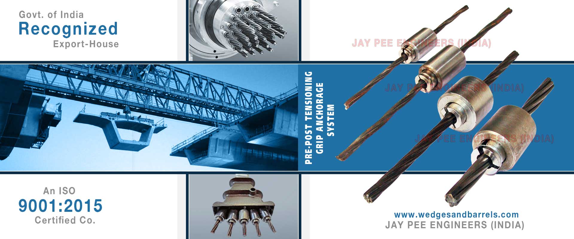 Pre Post Tensioning Anchorage System Wedges Barrels manufacturers exporters in india punjab ludhiana